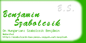 benjamin szabolcsik business card